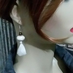 White TURQUOISE. Dangle earrings. Match any !